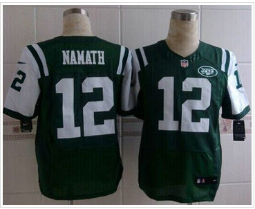 New York Jets #12 Joe Namath Green Team Color NFL Elite Jersey