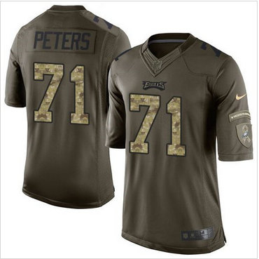 Nike Philadelphia Eagles #71 Jason Peters Green Men's Stitched NFL Limited Salute to Service Jersey