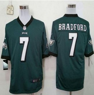NEW Philadelphia Eagles #7 Sam Bradford Midnight Green Team Color Men's Stitched NFL Game jersey