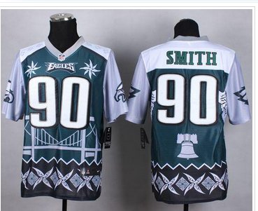 New Philadelphia Eagles #90 Marcus Smith Midnight Green NFL Elite Noble Fashion Jersey
