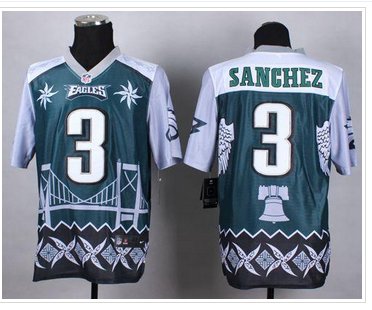 New Philadelphia Eagles #3 Mark Sanchez Midnight Green NFL Elite Noble Fashion Jersey