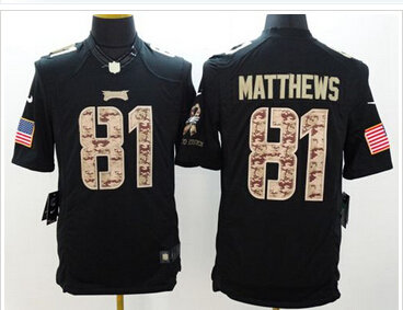New Philadelphia Eagles #81 Jordan Matthews Black NFL Limited Salute to Service Jersey