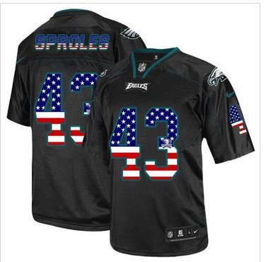 New Philadelphia Eagles #43 Darren Sproles Black NFL Elite USA Flag Fashion Jersey