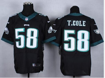 NEW Philadelphia Eagles #58 Trent Cole Black Alternate NFL New Elite Jersey