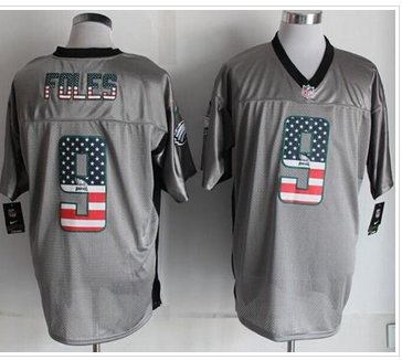NEW Philadelphia Eagles #9 Nick Foles Grey NFL Elite USA Flag Fashion Jersey