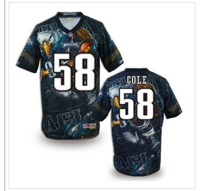 Philadelphia Eagles #58 COLE Men's Stitched NFL Elite Fanatical Version Jersey (1)