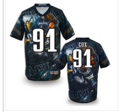 Philadelphia Eagles #91 COX Men's Stitched NFL Elite Fanatical Version Jersey (1)