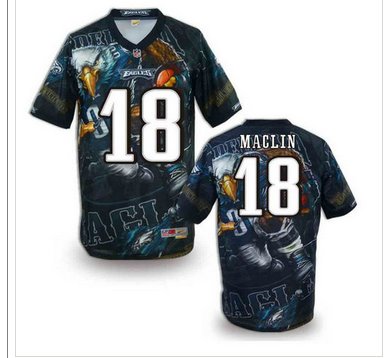 Philadelphia Eagles #18 MACLIN Men's Stitched NFL Elite Fanatical Version Jersey (1)