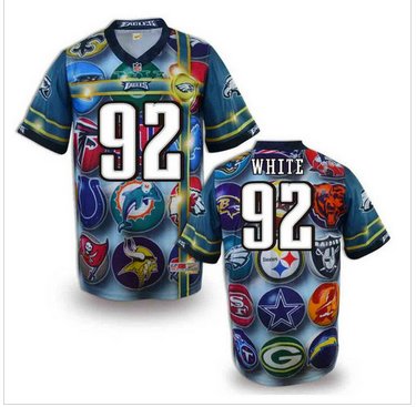 Philadelphia Eagles #92 WHITE Men's Stitched NFL Elite Fanatical Version Jersey (2)