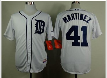 Detroit Tigers #41 Victor Martinez White Cool Base Baseball Jersey