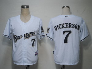 MLB Jerseys Milwaukee Brewers 7 Dickerson White Cool Base
