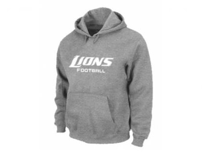 Detroit Lions Authentic font Pullover Hoodie Grey