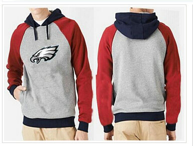Philadelphia Eagles Logo Pullover Hoodie Grey & Red