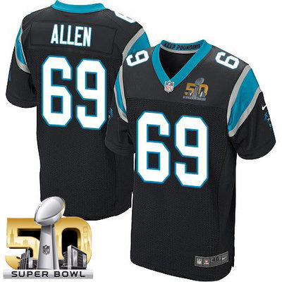 Nike Panthers #69 Jared Allen Black Team Color Super Bowl 50 Men's Stitched NFL Elite Jersey