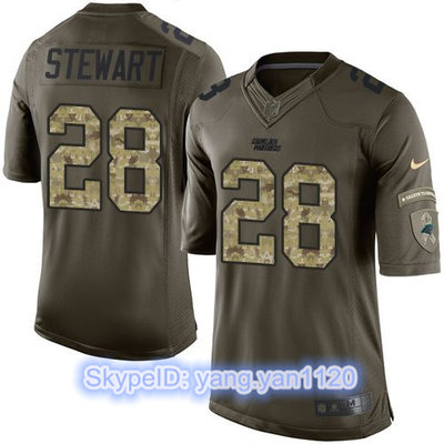 Nike Panthers #28 Jonathan Stewart Green Men's Stitched NFL Limited Salute to Service Jersey