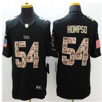New Carolina Panthers #54 Shaq Thompson Black Men's Stitched NFL Limited Salute to Service jersey