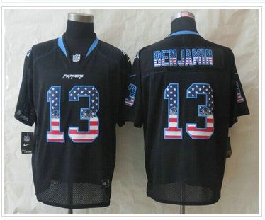 New Carolina Panthers #13 Kelvin Benjamin USA Flag Fashion Black Elite Jerseys