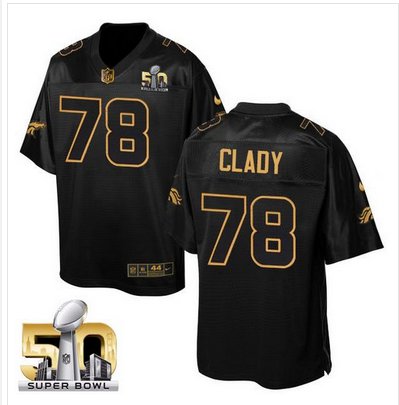 Nike Broncos #78 Ryan Clady Black Super Bowl 50 Men's Stitched NFL Elite Pro Line Gold Collection Jersey