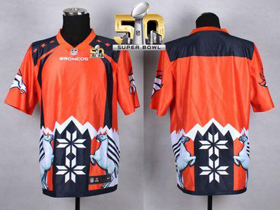Nike Broncos Blank Orange Super Bowl 50 Men's Stitched NFL Elite Noble Fashion Jersey