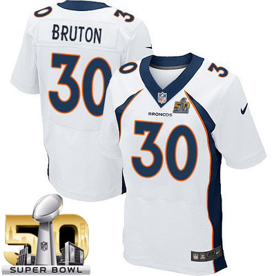 Nike Broncos #30 David Bruton White Super Bowl 50 Men's Stitched NFL New Elite Jersey