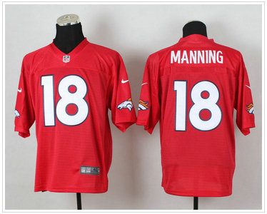 New Broncos #18 Peyton Manning Red Elite Jerseys