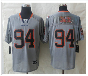 NEW Denver Broncos #94 DeMarcus Ware Lights Out Grey NFL Elite Jersey