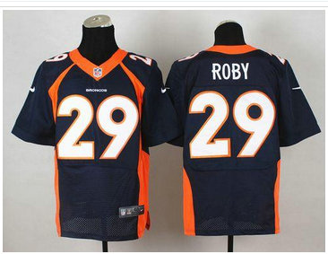 NEW Denver Broncos #29 Bradley Roby Navy Blue NFL New Elite Jersey
