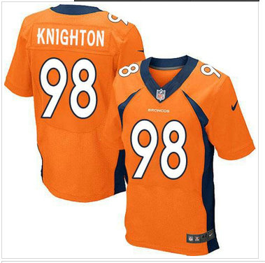 NEW Denver Broncos #98 Terrance Knighton Orange Team Color NFL New Elite Jersey