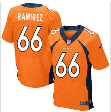 NEW Denver Broncos #66 Manny Ramirez Orange Team Color NFL New Elite Jersey