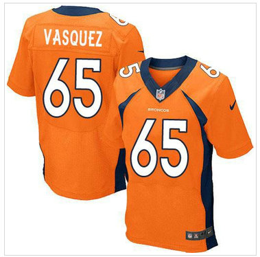 NEW Denver Broncos #65 Louis Vasquez Orange Team Color NFL New Elite Jersey