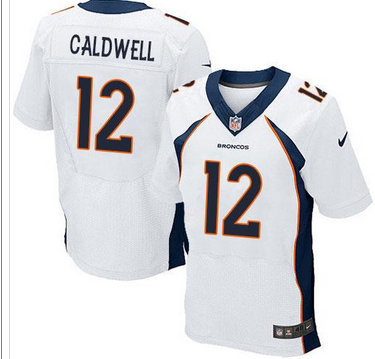 NEW Denver Broncos #12 Andre Caldwell White NFL New Elite Jersey