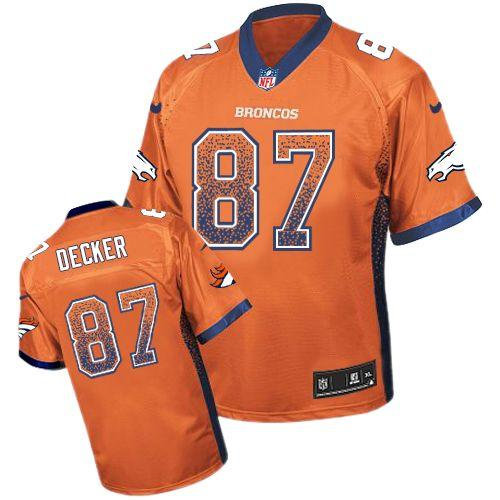 NEW Denver Broncos 87 Eric Decker Orange Team Color Stitched NFL Elite Drift Fashion Jersey