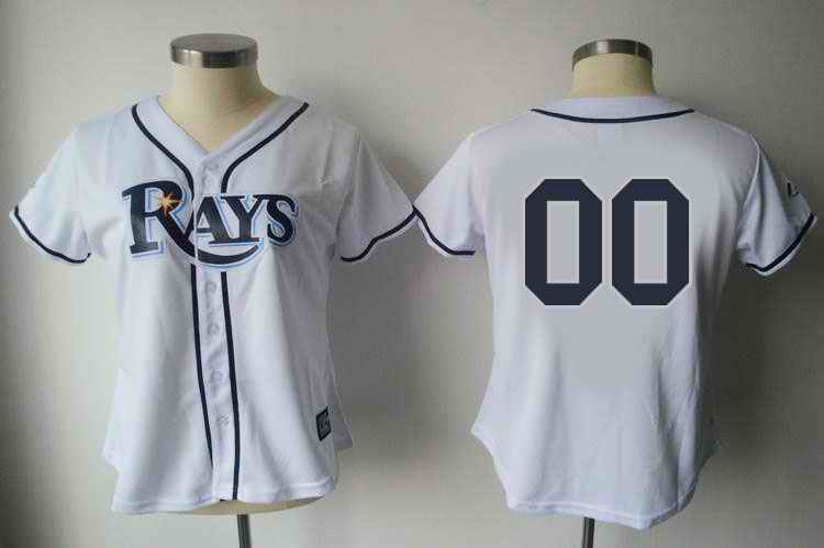 Tampa Bay Rays Blank White Women Custom Jerseys