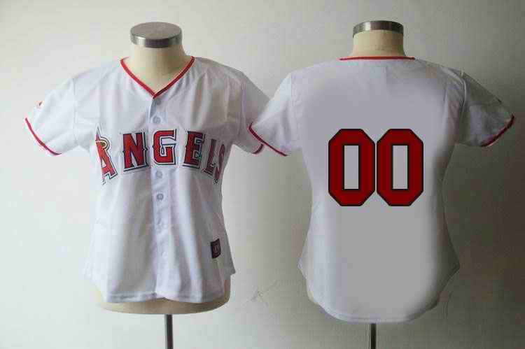Anaheim Angeles Blank White Women Custom Jerseys