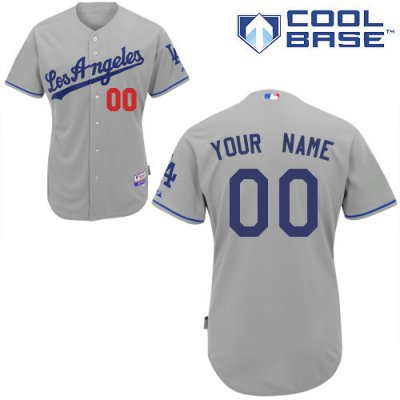 Customized Los Angeles Dodgers Jersey Grey Road 1955 Champions Anniversary Patch Baseball Jersey