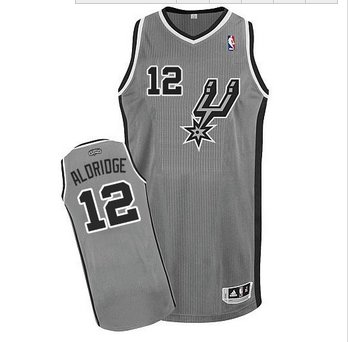 San Antonio Spurs #12 LaMarcus Aldridge Grey Alternate Stitched NBA Jersey
