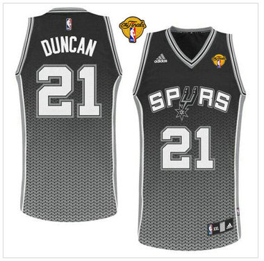 San Antonio Spurs #21 Tim Duncan Black Resonate Fashion Swingman Finals Patch Stitched NBA Jersey