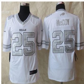 New Buffalo Bills #25 LeSean McCoy White Men's Stitched NFL Limited Platinum Jersey