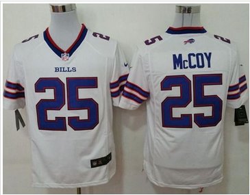 New Buffalo Bills #25 LeSean McCoy White Men's Stitched NFL Game Jersey