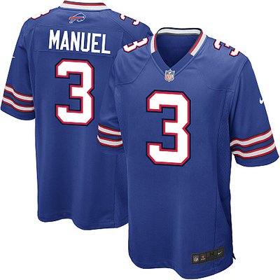 NEW NFL Buffalo Bills 3 EJ Manuel Blue Jerseys (Game)