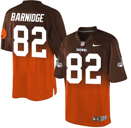 Nike Browns #82 Gary Barnidge Brown Orange Men's Stitched NFL Elite Fadeaway Fashion Jersey
