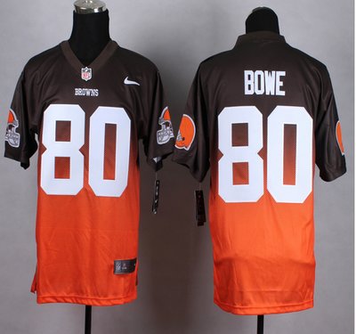 NEW Cleveland Browns #80 Dwayne Bowe Brown Orange Men's Stitched NFL Elite Fadeaway Fashion Jersey