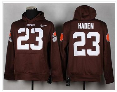 NEW Browns #23 Joe Haden Brown Pullover NFL Hoodie