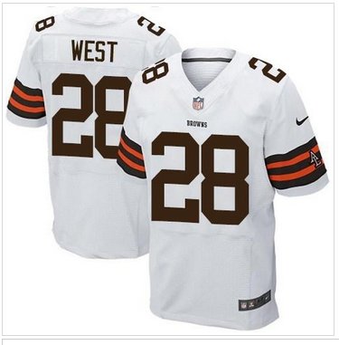 NEW Cleveland Browns #28 Terrance West White NFL Elite Jersey