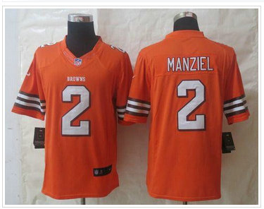 Cleveland Browns #2 Johnny Manziel Orange NFL Limited Jersey