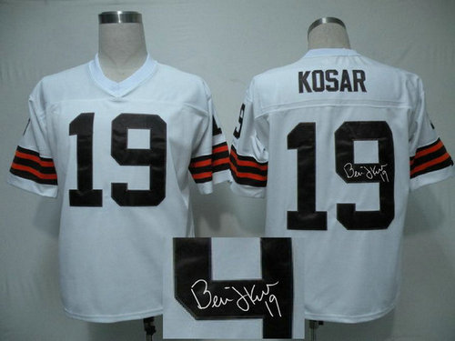 Cleveland Browns #19 Kosar white throwback Jersey(Signed Elite)