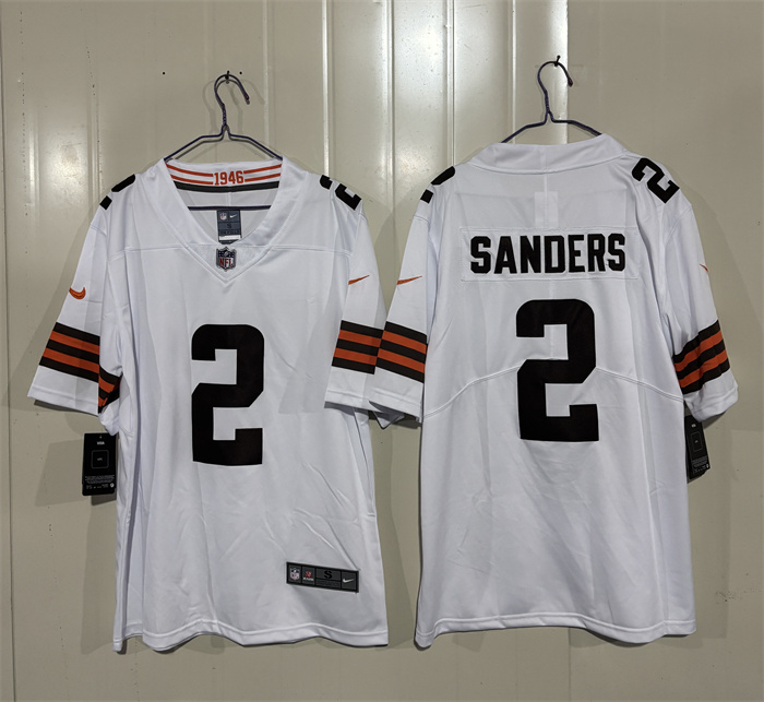 Men's Cleveland Browns #2 Shedeur Sanders White 2026 Vapor Limited Stitched Football Jersey
