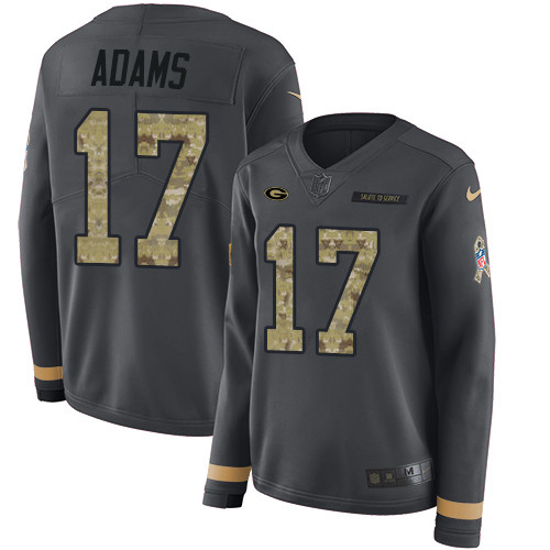 Nike Packers #17 Davante Adams Anthracite Salute to Service