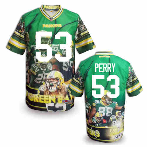 New Green Bay Packers #53 Perry Team Color NFL Elite Fanatical Version Jerseys