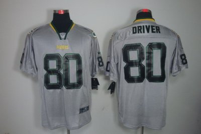 NEW NFL Green Bay Packers 80 Donald Driver Lights Out Grey Jerseys(Elite)